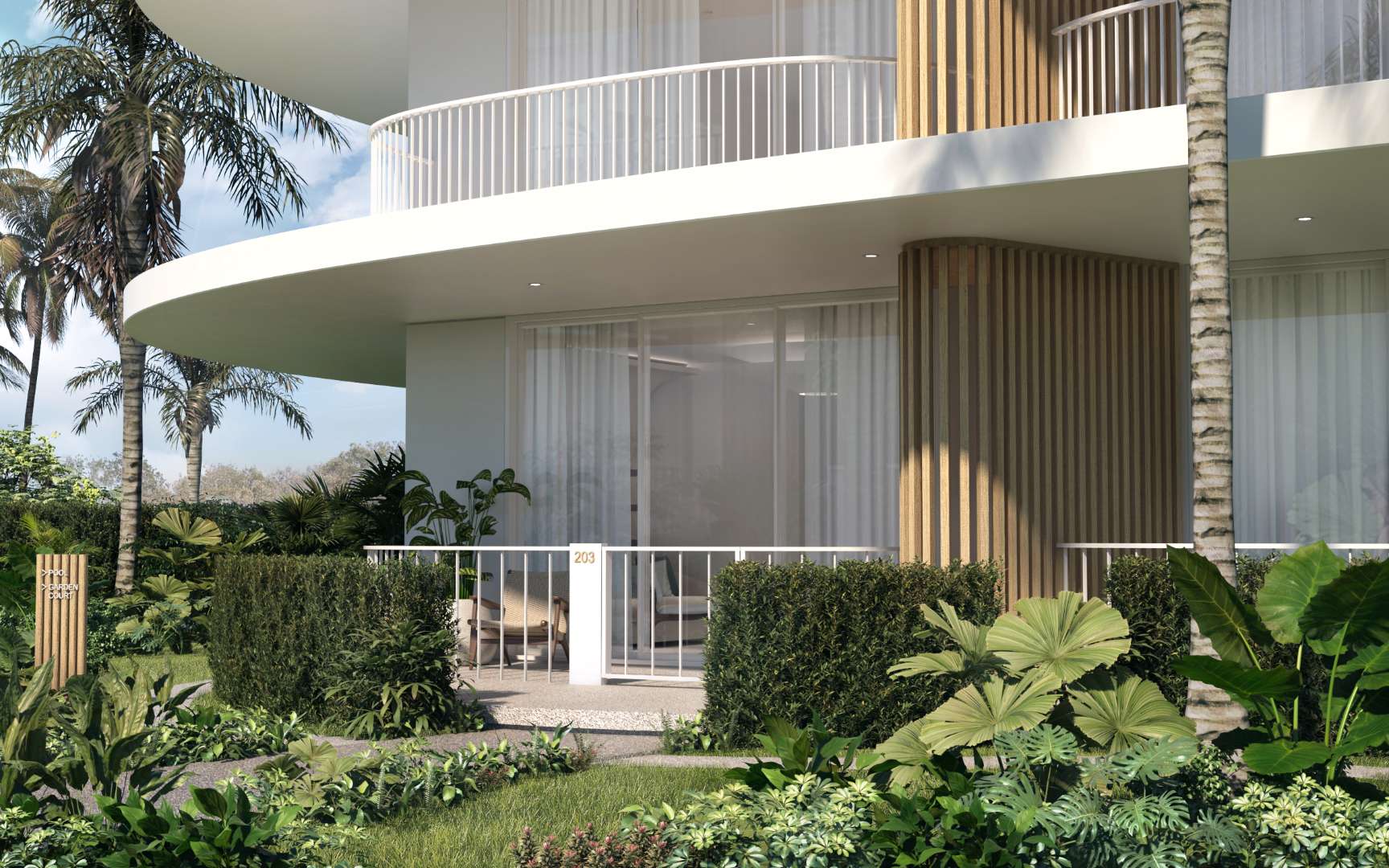 Garden and balcony